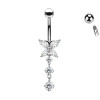 Piercing  Ombelico con Cristallo Farfalla