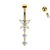 Piercing  Ombelico con Cristallo Farfalla