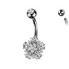Piercing Ombelico Fiore di Cristalli