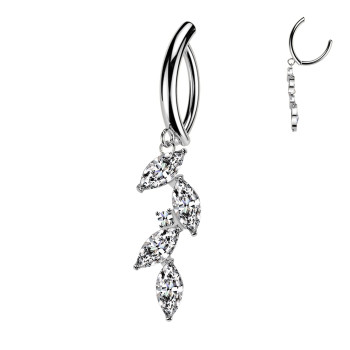 Piercing Ombelico Foglie di Cristallo