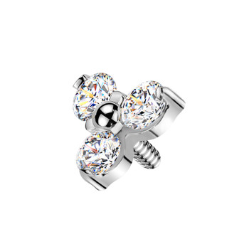 Micro Triangolo con Cristalli  per Dermal Anchor