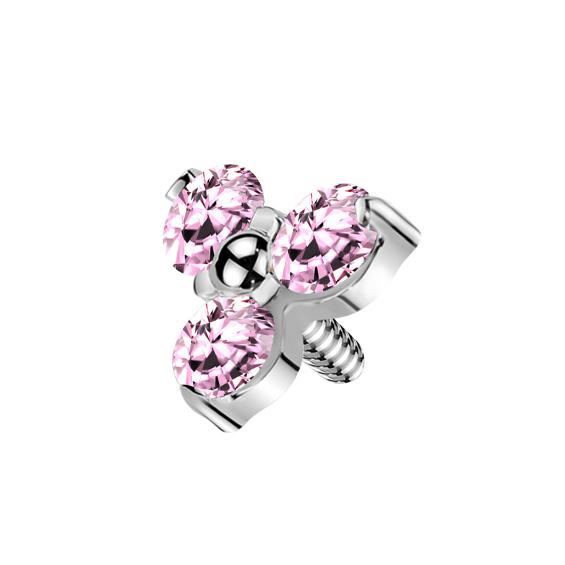 Micro Triangolo con Cristalli  per Dermal Anchor, Dermal