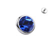 Titanium Ball with Crystal for 1.6 mm Internally Threaded Bars