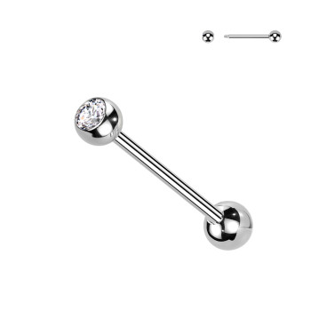 Barbell Sterile in Acciaio con Cristallo