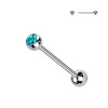 Barbell Sterile in Acciaio con Cristallo, Lingua