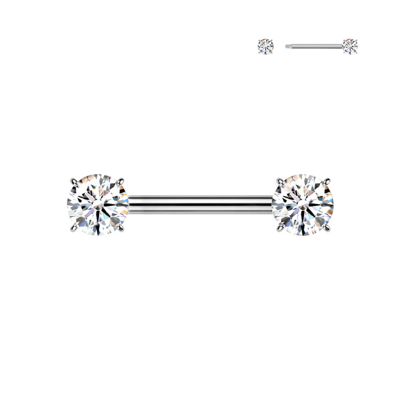 Nipple Piercing with Zircon, Nipple