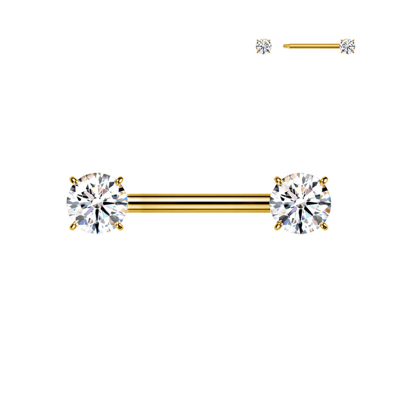 Nipple Piercing with Zircon, Nipple