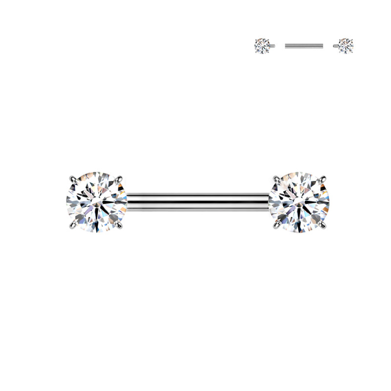 Nipple Piercing with Zircon, Nipple
