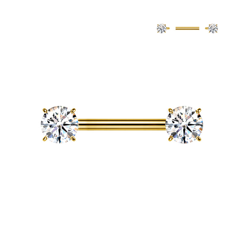 Nipple Piercing with Zircon, Nipple