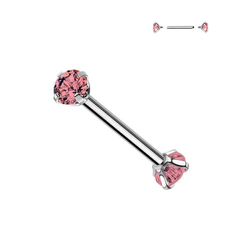 Barbell Double Crystals, Nipple