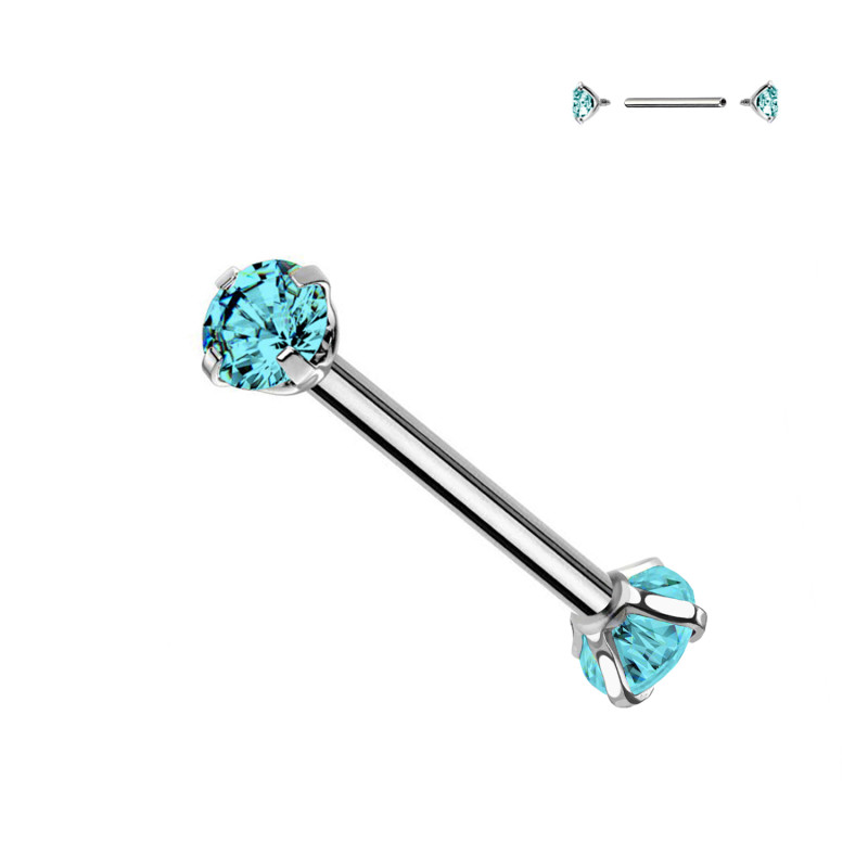 Barbell Double Crystals, Nipple