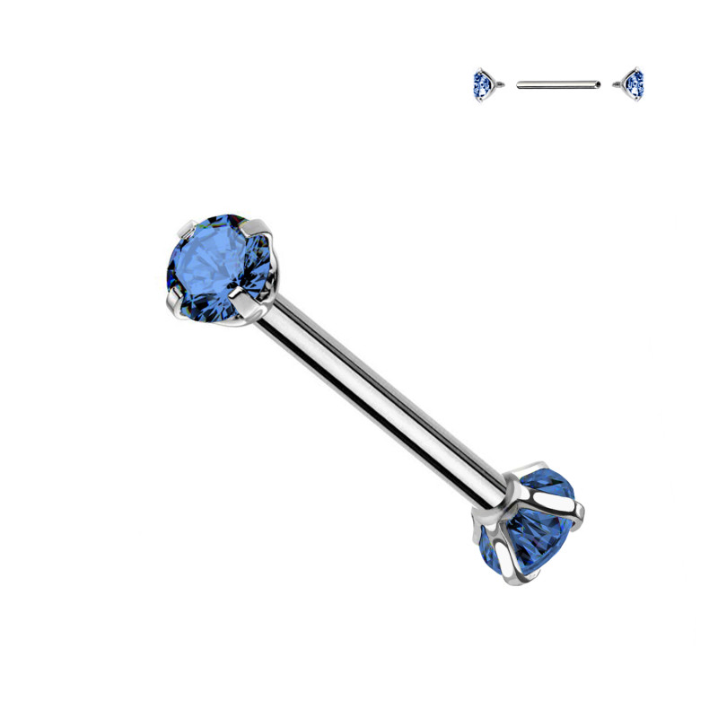 Barbell Double Crystals, Nipple