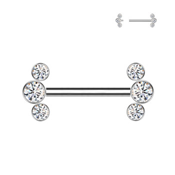 Barbell con Cristalli  Filettature Interna