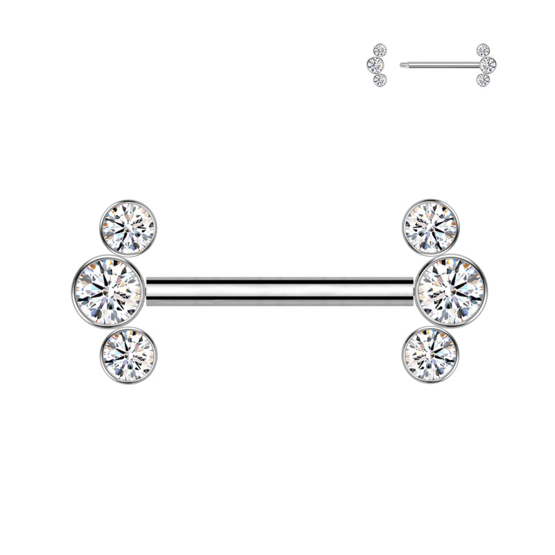 Barbell con Cristalli  Filettature Interna