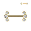 Internally Threaded Barbell with Crystals