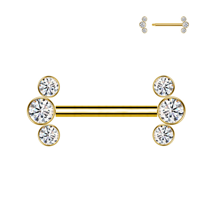 Barbell con Cristalli  Filettature Interna