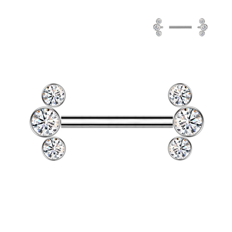 Barbell with Crystals, Nipple