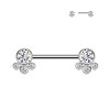 Barbell Capezzolo con 4 Cristalli Push-In, Capezzolo