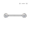 Nipple Barbell Push-in Theadless with Crystal, Nipple