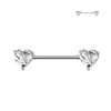 Barbell Capezzolo con Cuore Cristalli, Capezzolo