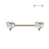 Barbell Capezzolo con Cuore Cristalli, Capezzolo