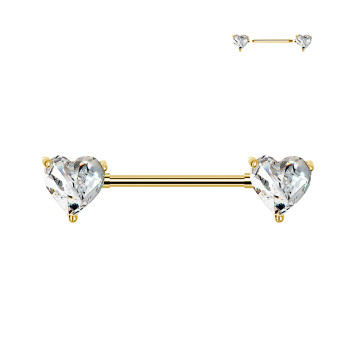 Barbell Capezzolo con Cuore Cristalli