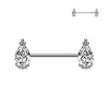 Nipple Barbell with Crystals, Nipple