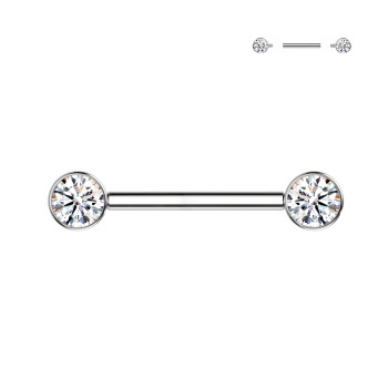 Barbell Capezzolo senza Fili con Cristallo INTERNA