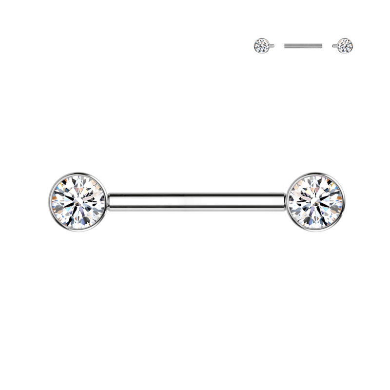 Barbell Capezzolo senza Fili con Cristallo INTERNA