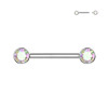 Nipple Barbell INTERNAL Theadless with Crystal