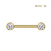 Nipple Barbell INTERNAL Theadless with Crystal