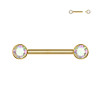 Nipple Barbell INTERNAL Theadless with Crystal
