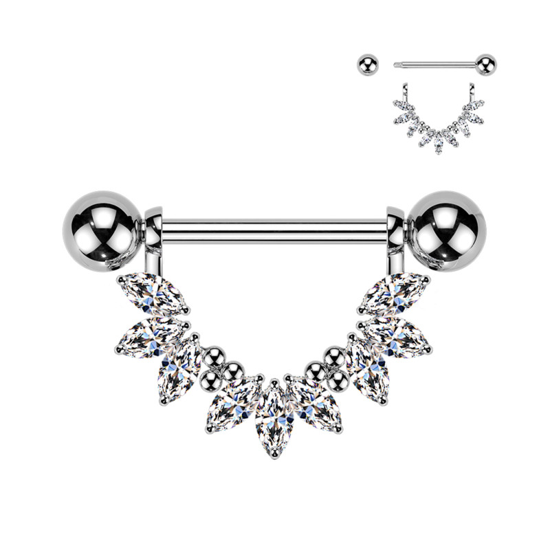 Piercing per Capezzolo con Cristalli