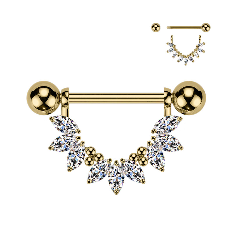 Piercing per Capezzolo con Cristalli