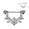 Piercing Capezzolo Cuore Stilizzato con Cristallo