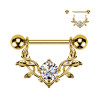 Piercing Capezzolo Cuore Stilizzato con Cristallo