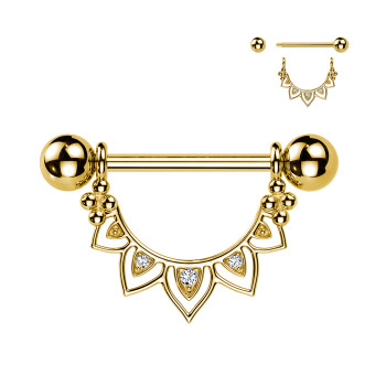 Piercing per Capezzolo con Elemento Geometrico e Cristalli