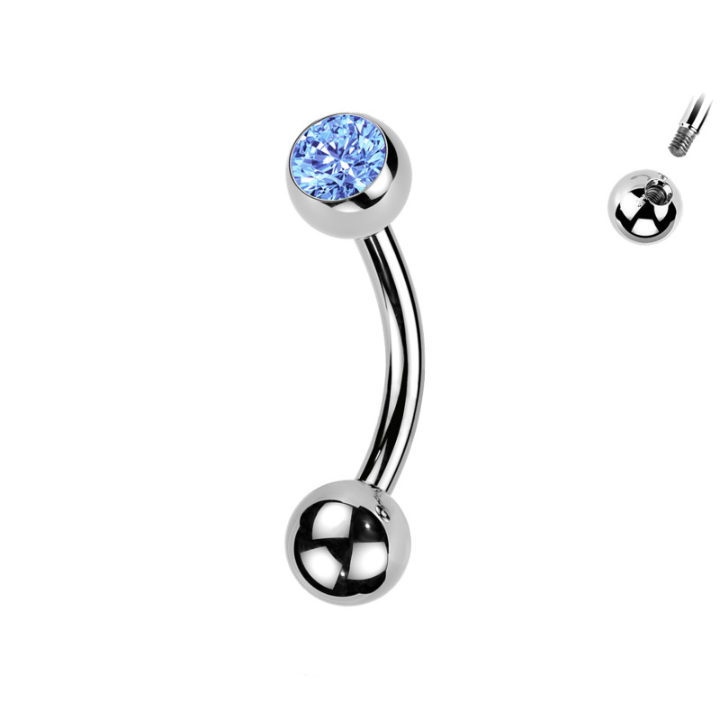 Piercing  Sopracciglio a forma di Banana con Gioiello, Daith