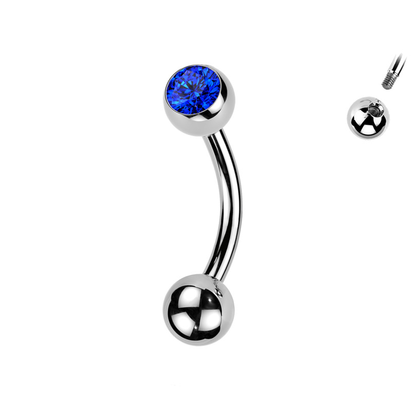 Piercing  Sopracciglio a forma di Banana con Gioiello, Daith