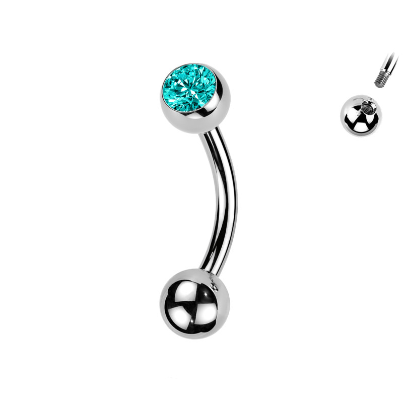 Piercing  Sopracciglio a forma di Banana con Gioiello, Daith