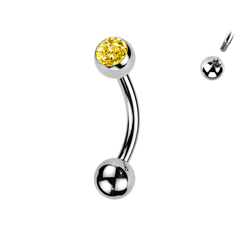 Piercing  Sopracciglio a forma di Banana con Gioiello, Daith