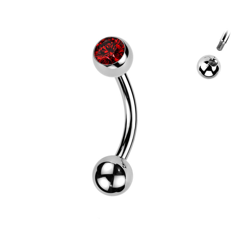 Piercing  Sopracciglio a forma di Banana con Gioiello, Daith