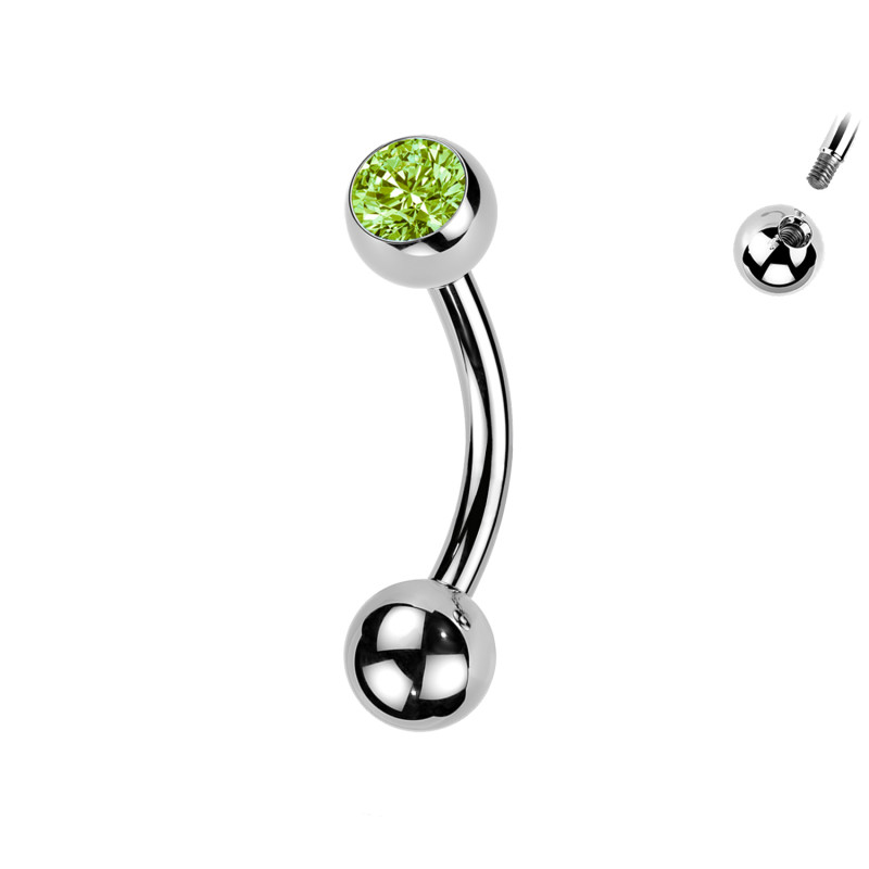 Piercing  Sopracciglio a forma di Banana con Gioiello, Daith