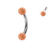 Piercing Sopracciglio a forma di Banana con palline in cristallo, Daith