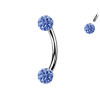 Piercing Sopracciglio a forma di Banana con palline in cristallo, Daith