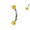 Piercing Sopracciglio a forma di Banana con palline in cristallo, Daith