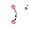 Piercing Sopracciglio a forma di Banana con palline in cristallo, Daith