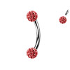 Piercing Sopracciglio a forma di Banana con palline in cristallo, Daith