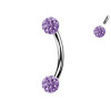 Piercing Sopracciglio a forma di Banana con palline in cristallo, Daith