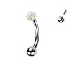 Piercing Sopracciglio a singola Pallina con Cristalli, Daith